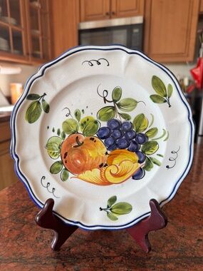 Vintage Bassano Italian Ceramic Wall Plate - Hand-Painted